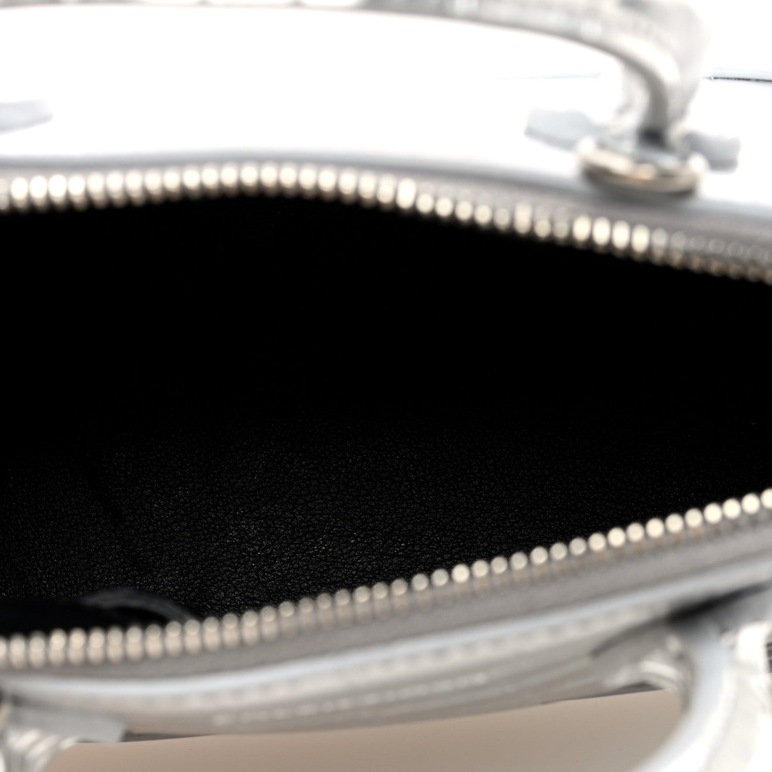 Balenciaga Metallic Calfskin Logo Crocodile Embossed XXS Ville Top Handle Bag Silver Black 5 of 9