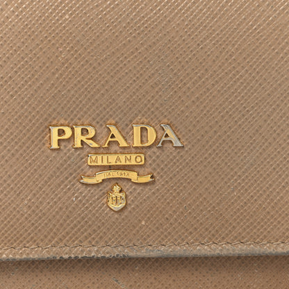Prada Saffiano Bi-Color Metal Continental Flap Travel Wallet Cammeo Orchidea 8 of 11