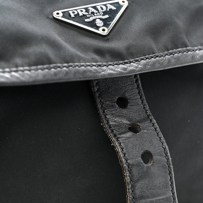 Prada Nylon Vela Saffiano Single Buckle Messenger Shoulder Bag Black 10 of 17