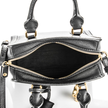 Alexander McQueen Pebbled Calfskin Mini Padlock Tote Black 6 of 8