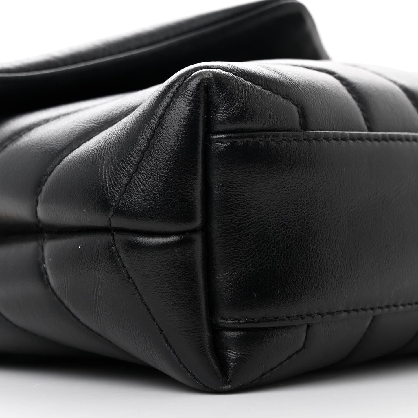 Calfskin Y Quilted Monogram Toy Loulou Crossbody Bag Black