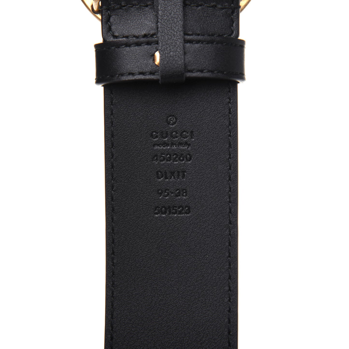 Moon Calfskin Pearl Double G 40mm Belt 95 38 Black Cream