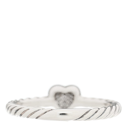 David Yurman Sterling Silver Diamond Cable Classics Heart Ring 56 7.5 3 of 6