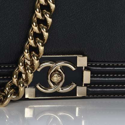 Chanel Metallic Goatskin Calfskin Medium Boy Flap Gold Black 5 of 8