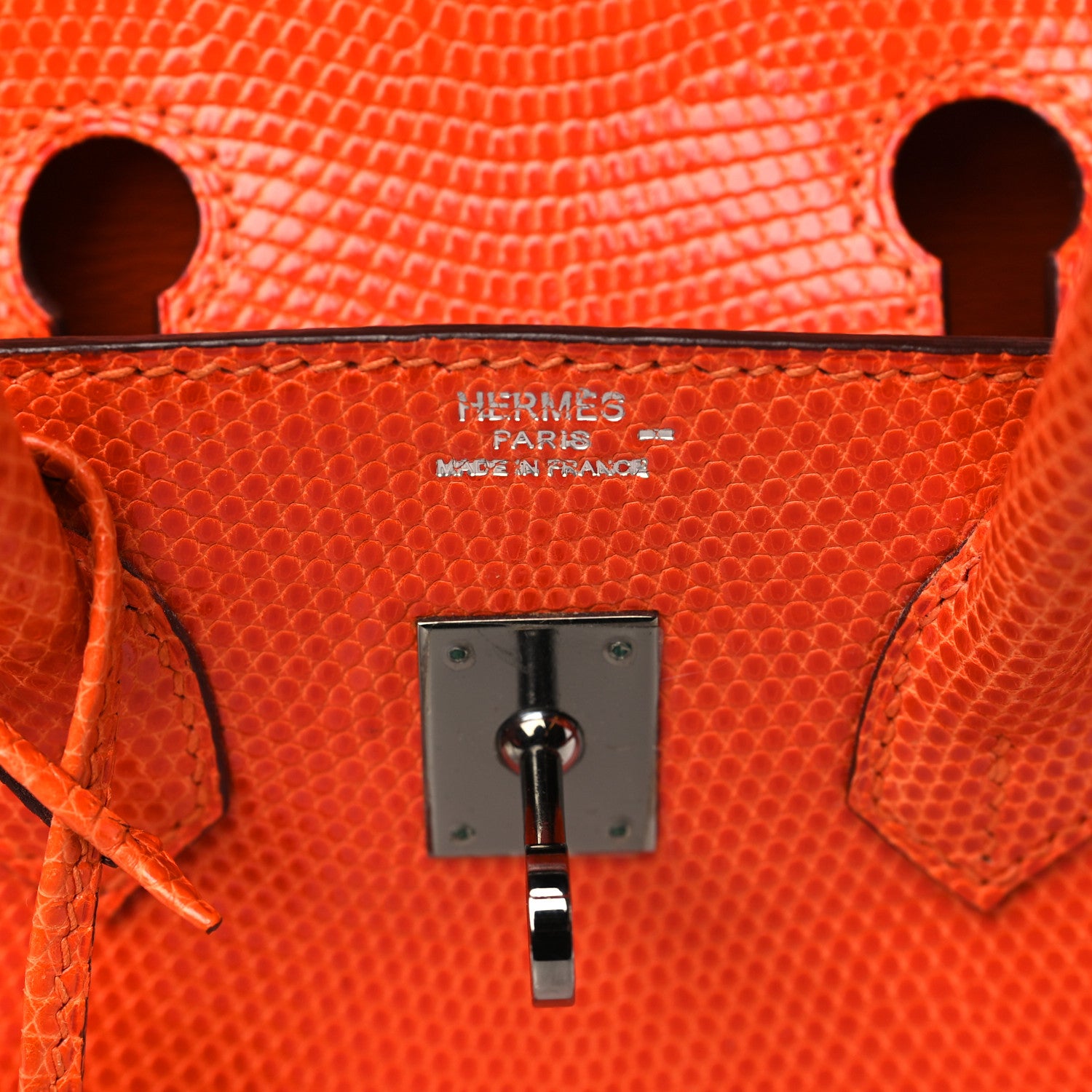 Hermes Lizard Birkin 25 Orange 5 of 9