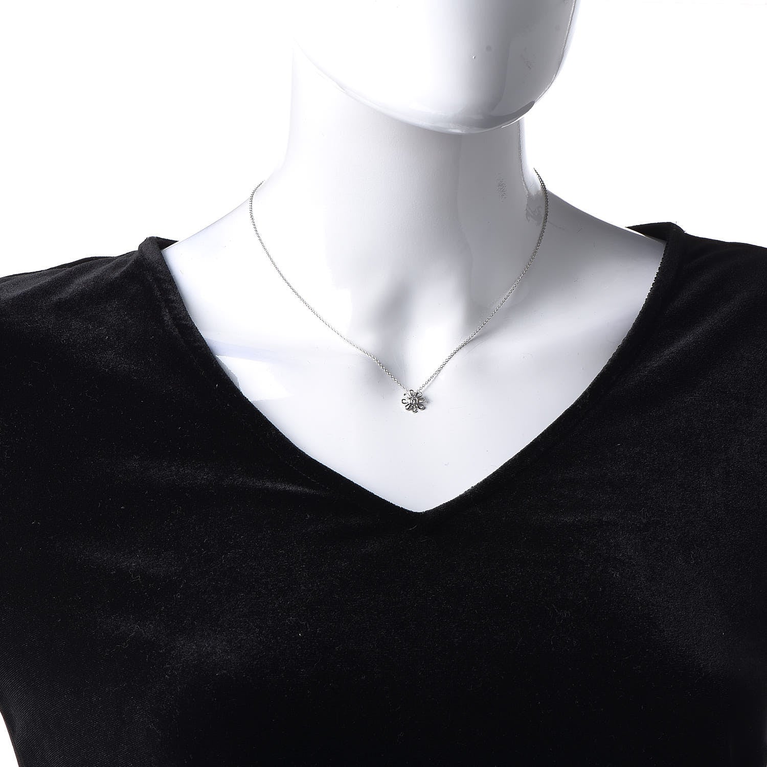 Tiffany Platinum Diamond Daisy Pendant Necklace 2 of 7
