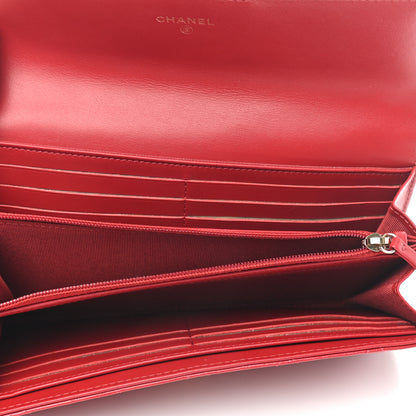 Chanel Aged Calfskin Quilted Large Reissue Gusset Flap Wallet Red 5 of 10