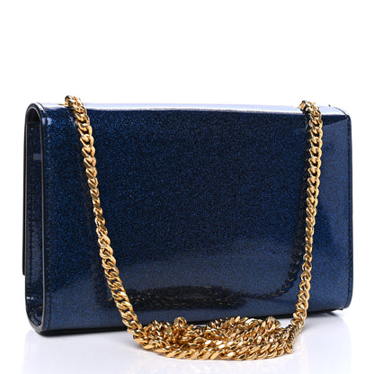 Saint Laurent Glitter Patent Small Monogram Kate Satchel Cobalt 2 of 6