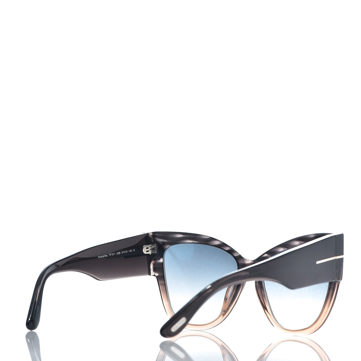 Acetate Anoushka Cat Eye Sunglasses TF371 Melange Grey Peach