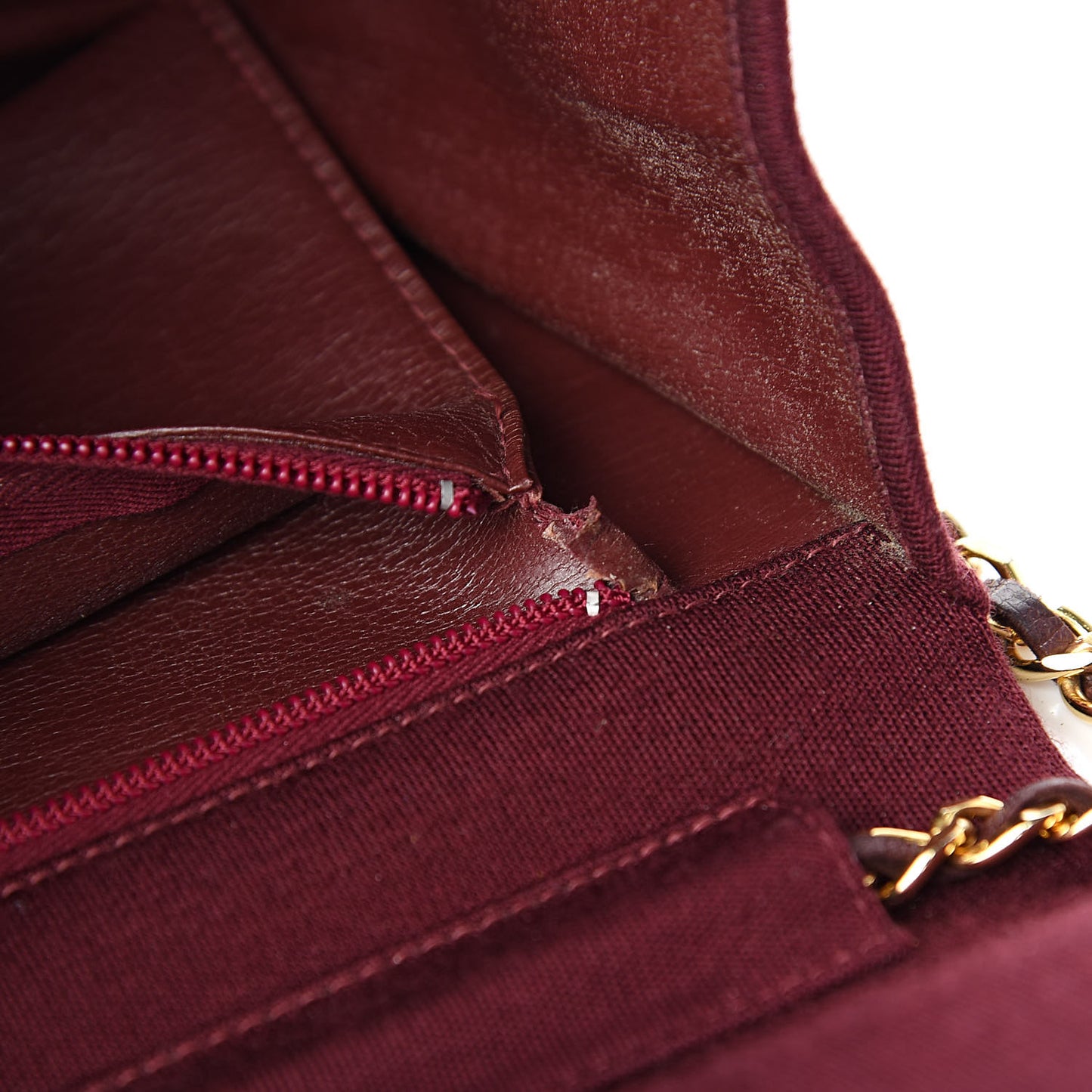 Jersey Quilted Small Single Flap Dark Red