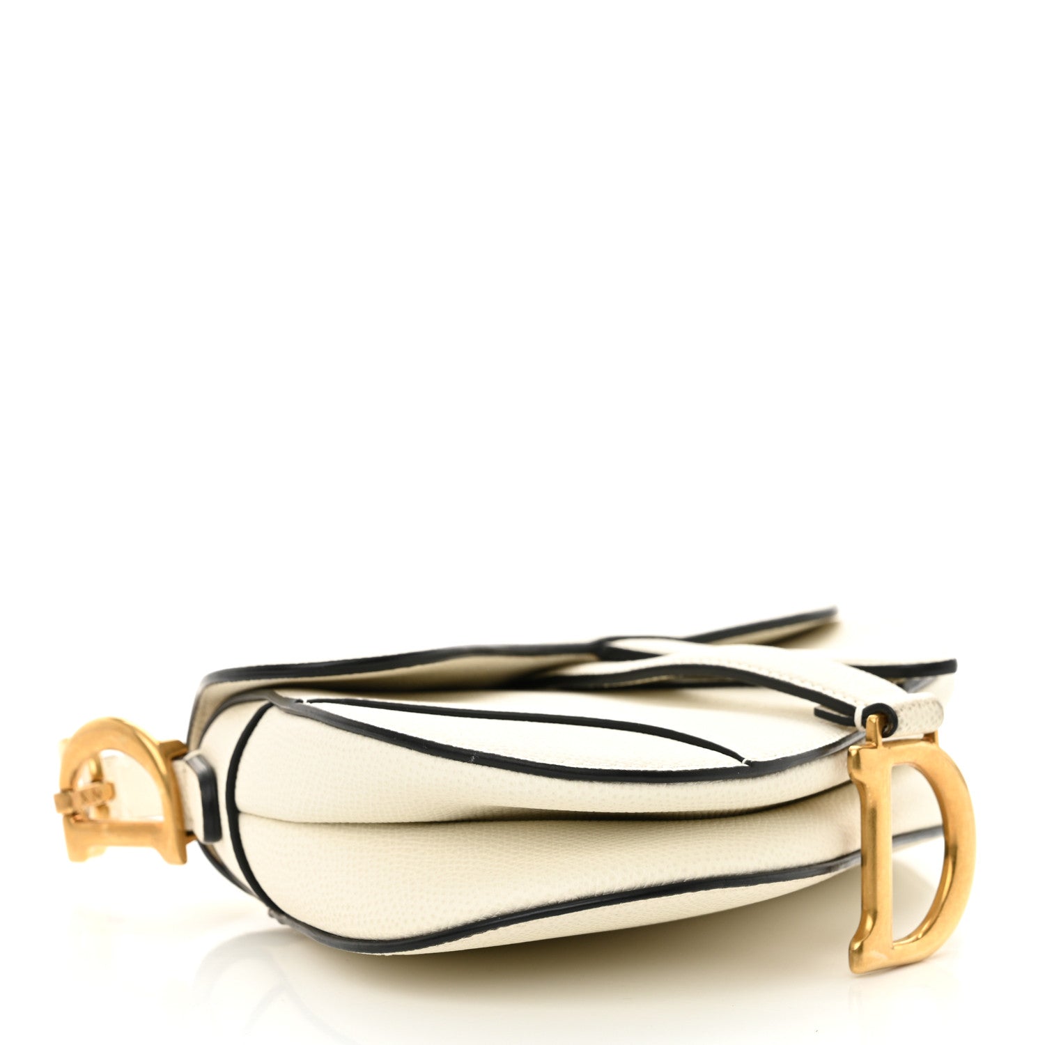 Christian Dior Grained Calfskin Mini Saddle Bag White 1667800