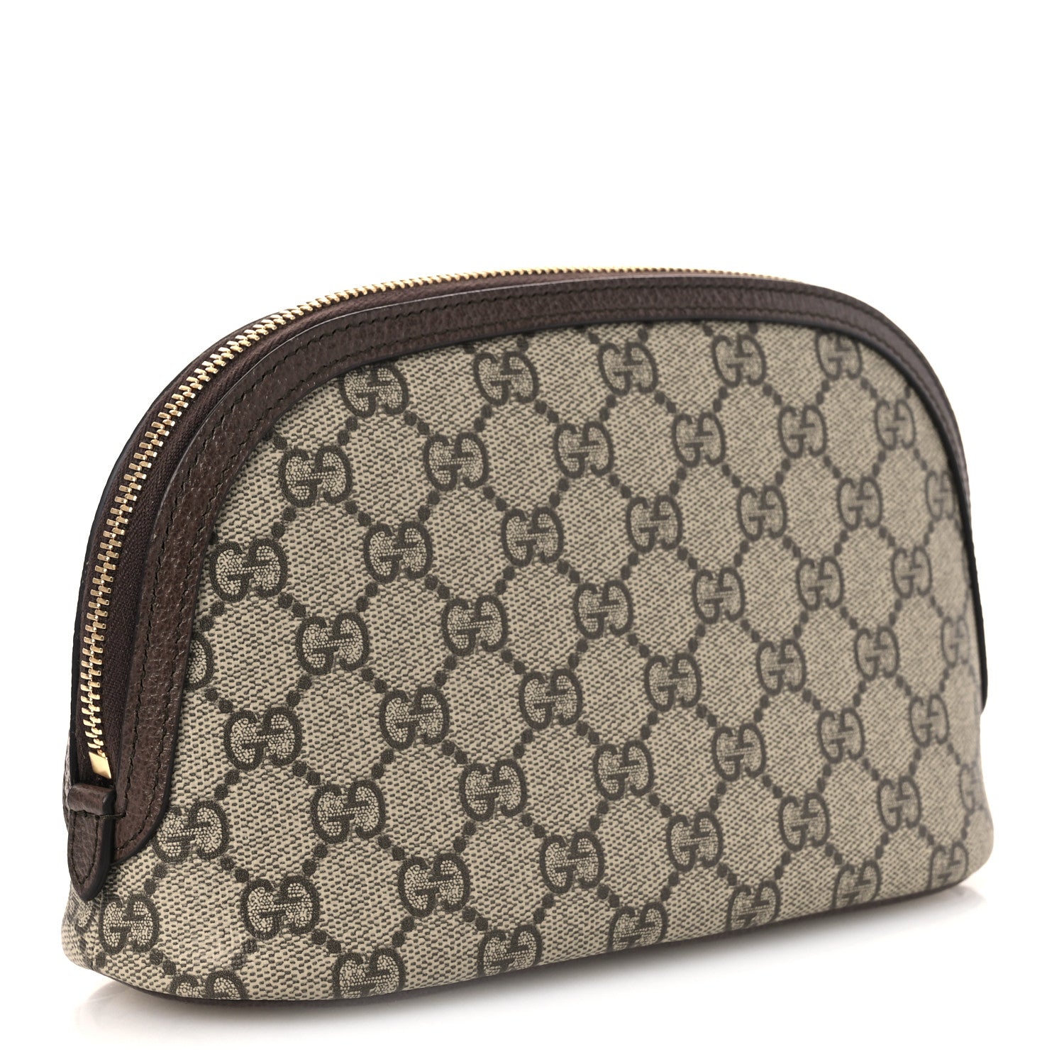 Gucci GG Supreme Monogram Textured Calfskin Web Large Ophidia Cosmetic Case Beige Ebony New Acero 3 of 11