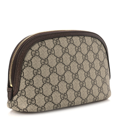 Gucci GG Supreme Monogram Textured Calfskin Web Large Ophidia Cosmetic Case Beige Ebony New Acero 3 of 11