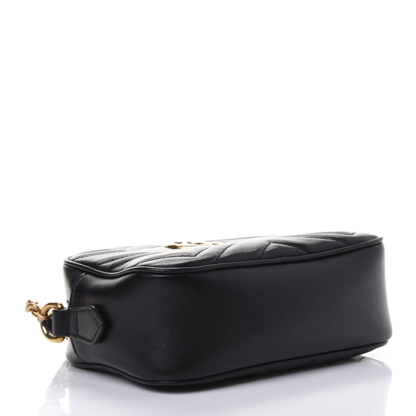 Calfskin Matelasse Mini GG Marmont Chain Shoulder Bag Black