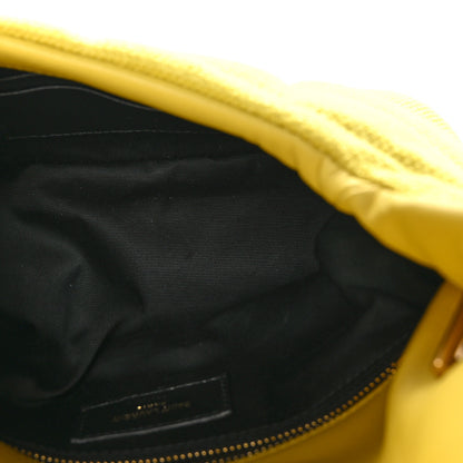 Saint Laurent Canvas Quilted Toy Loulou Puffer Monogram Chain Satchel Jaune Citron 5 of 10