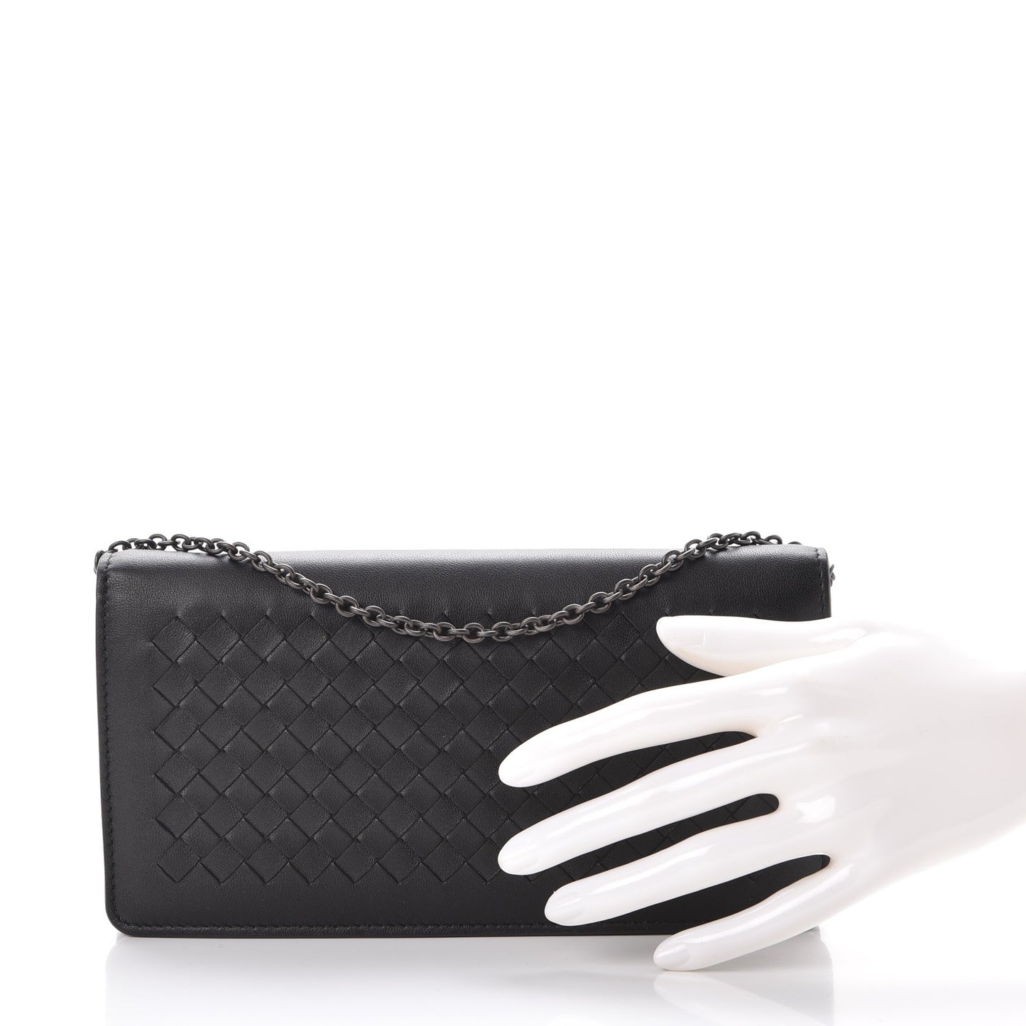Nappa Intrecciato Continental Wallet on Chain Nero Black