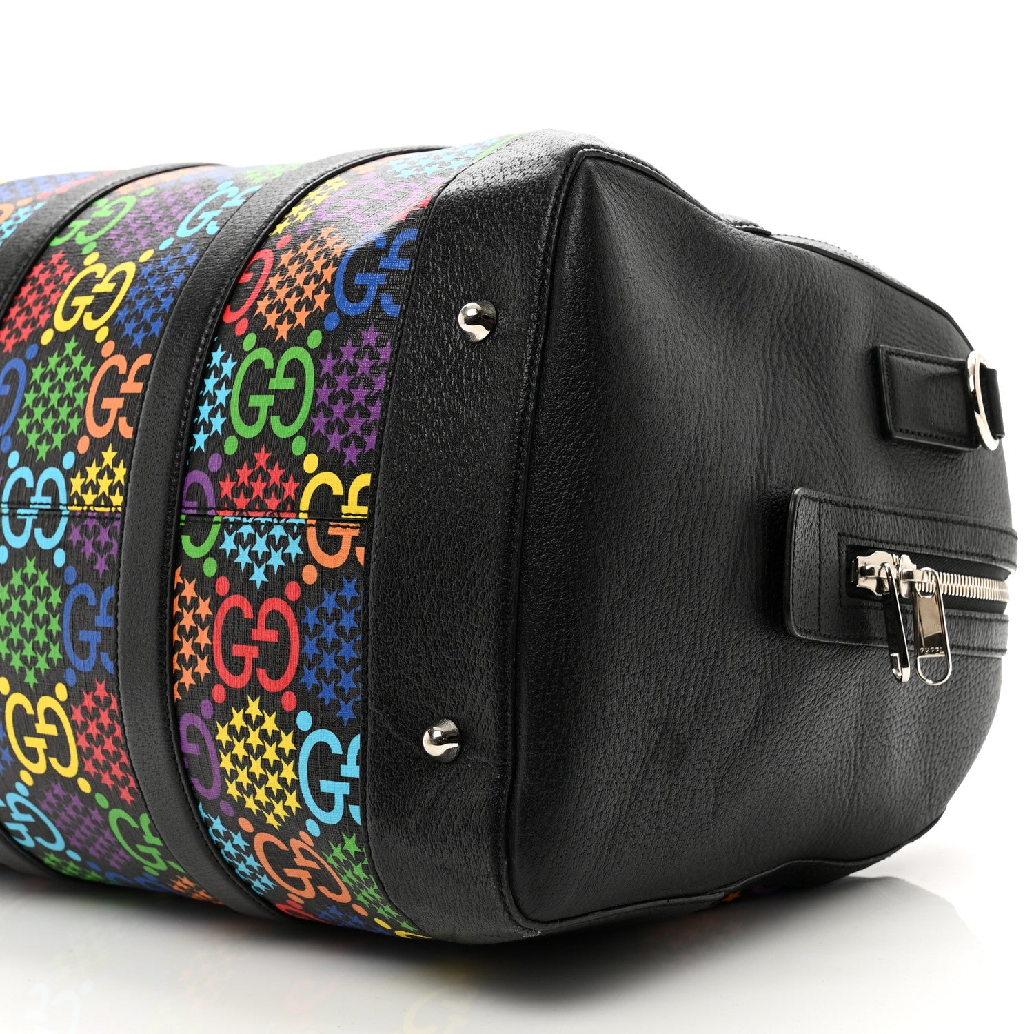 Gucci GG Supreme Monogram Psychedelic Duffle Bag Black Multicolor 9 of 11