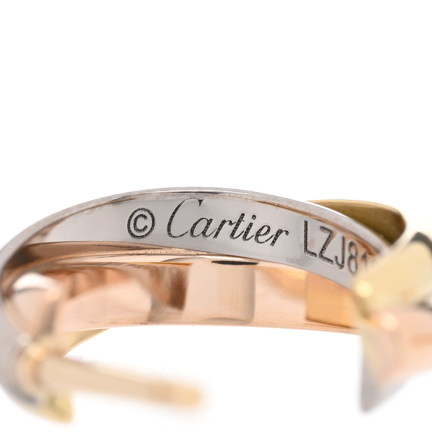 Cartier 18K Pink Yellow White Gold Small Trinity Hoop Earrings 4 of 5