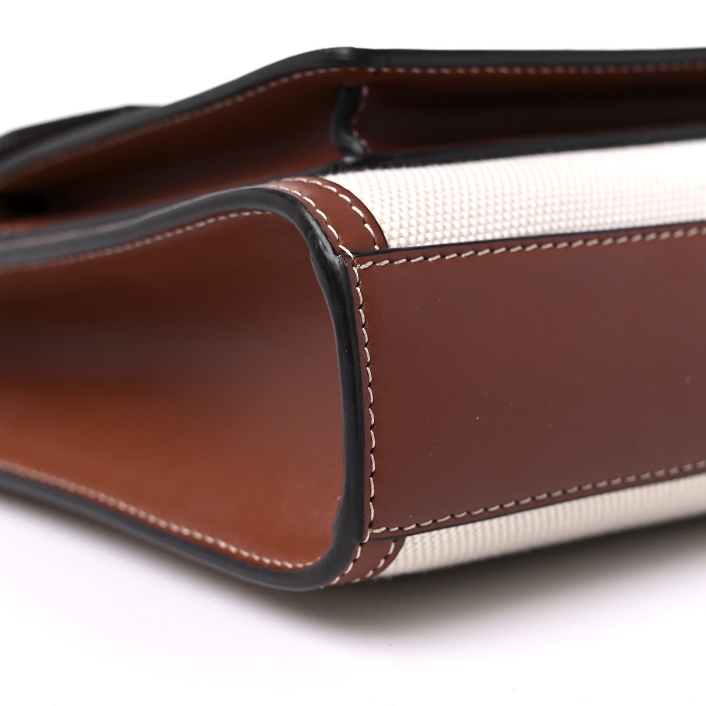 Canvas Smooth Calfskin Two Tone Mini Pocket Bag Tan