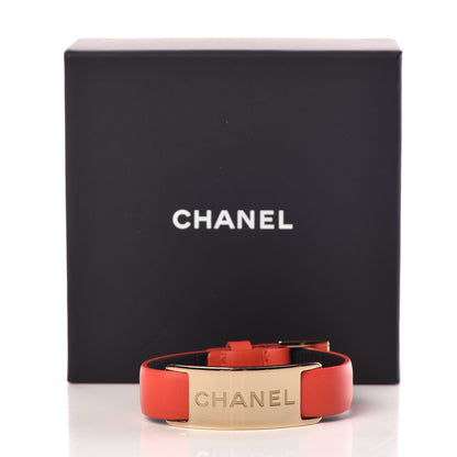 Chanel Calfskin Logo Buckle Bracelet Red 4 of 4