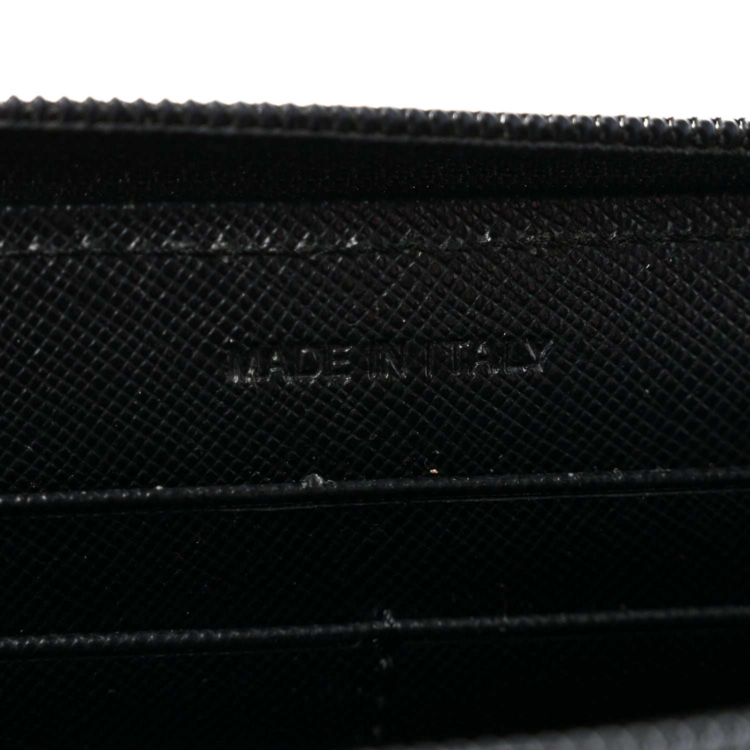 Prada Saffiano Triangle Zip Around Wallet Black 7 of 11
