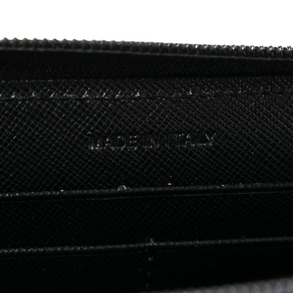 Prada Saffiano Triangle Zip Around Wallet Black 7 of 11