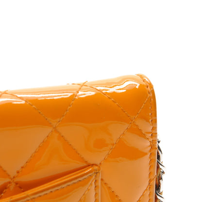 Chanel Patent Quilted Wallet On Chain WOC Orange 10 of 12