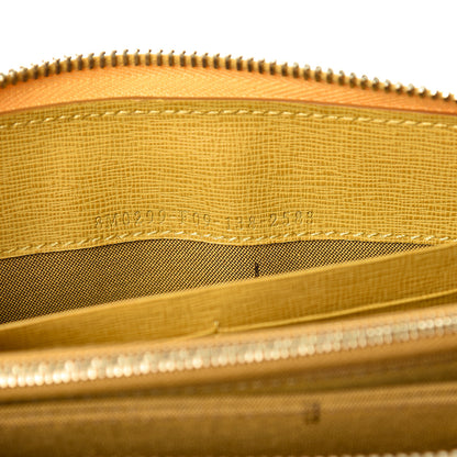 Fendi Vitello Elite Zip Around Wallet Yellow 8 of 9