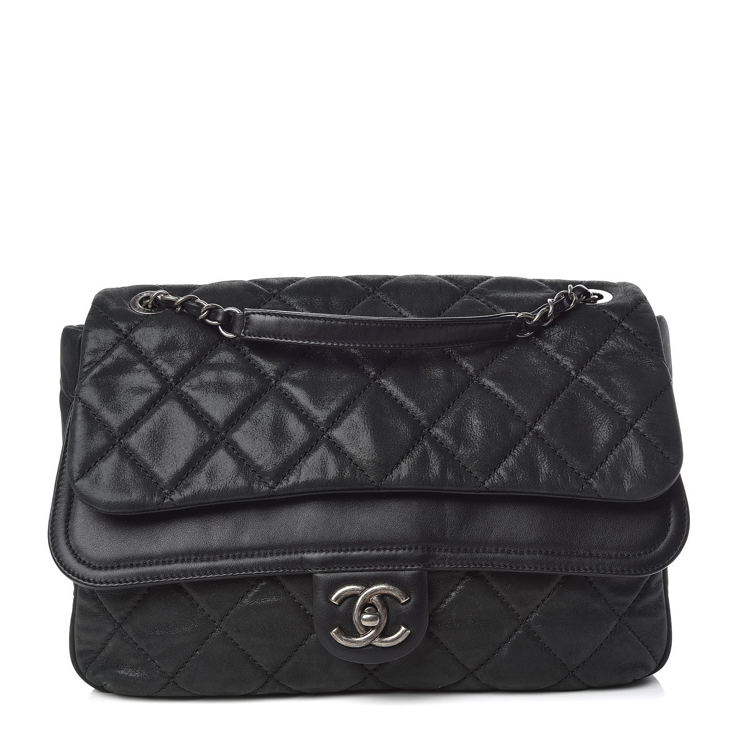 Chanel Iridescent Calfskin Jumbo In the Mix Double Flap Black 1 of 9