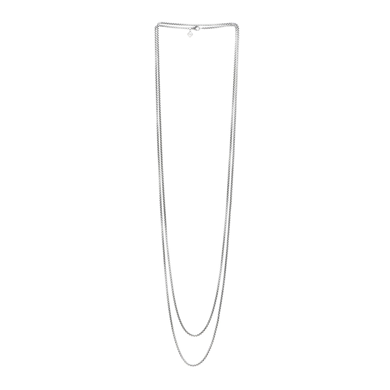 David Yurman Sterling Silver 14K Yellow Gold 3.6mm Medium Box Chain Necklace 72" 3 of 4