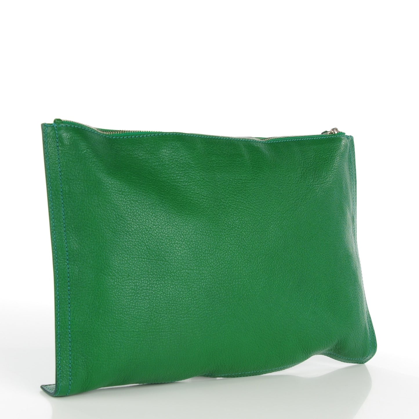 Sugar Goatskin Large Antigona Pouch Bright Green