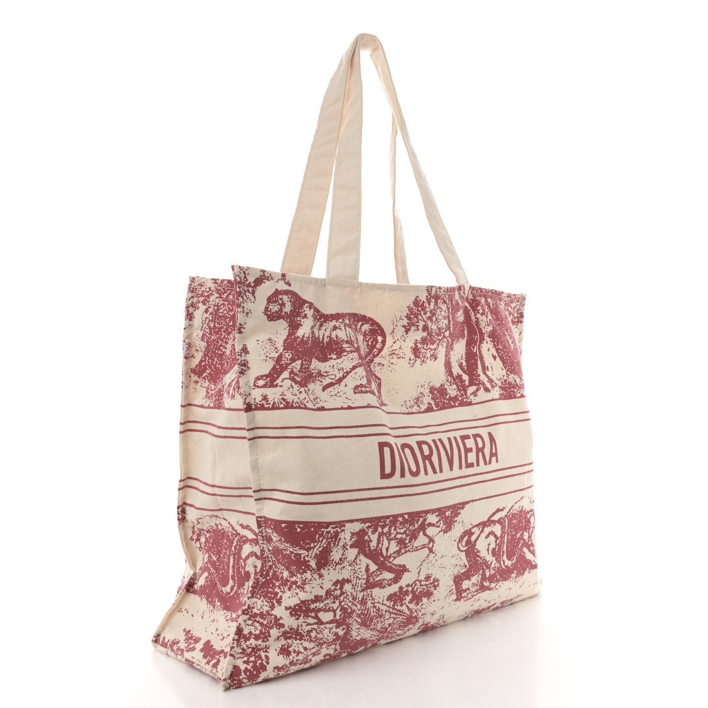 Straw Dioriviera Tote Red