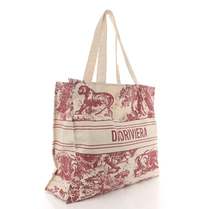 Christian Dior Straw Dioriviera Tote Red 3 of 14