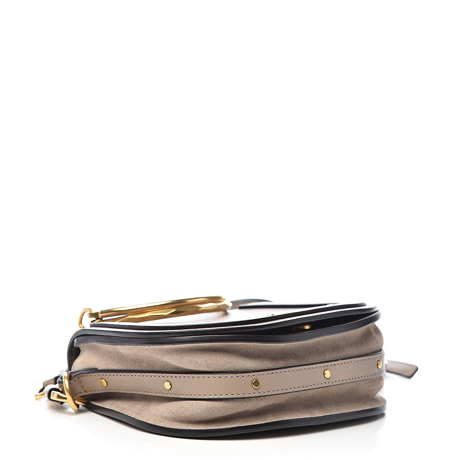 Chloe Calfskin Suede Small Nile Bracelet Bag Motty Grey 4 of 11