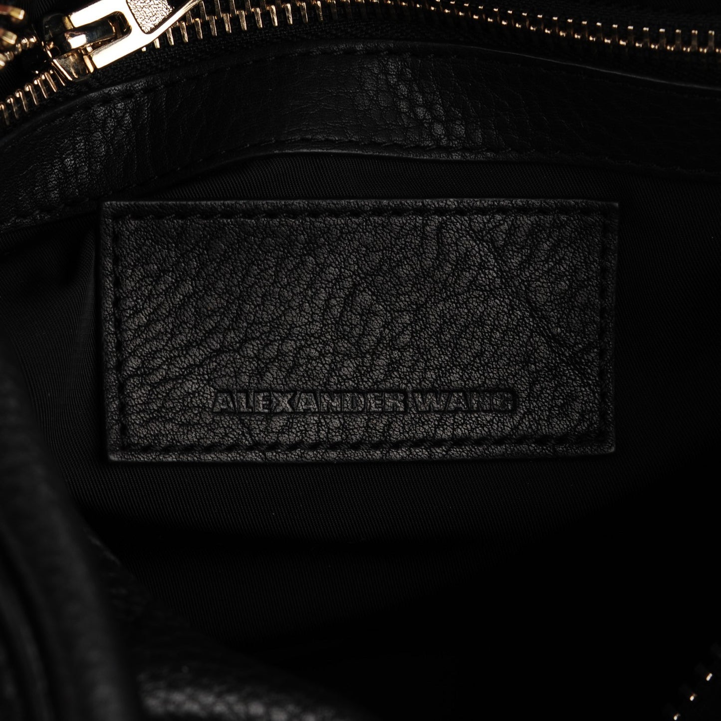 Pebbled Lambskin Rocco Duffel Black Pale Gold Hardware
