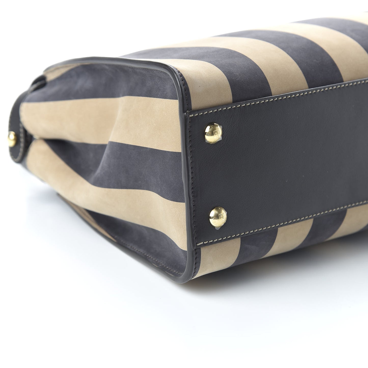 Vitello Nabuk Seta Pequin Medium Peekaboo Iconic Satchel Tobacco Moro Ebano