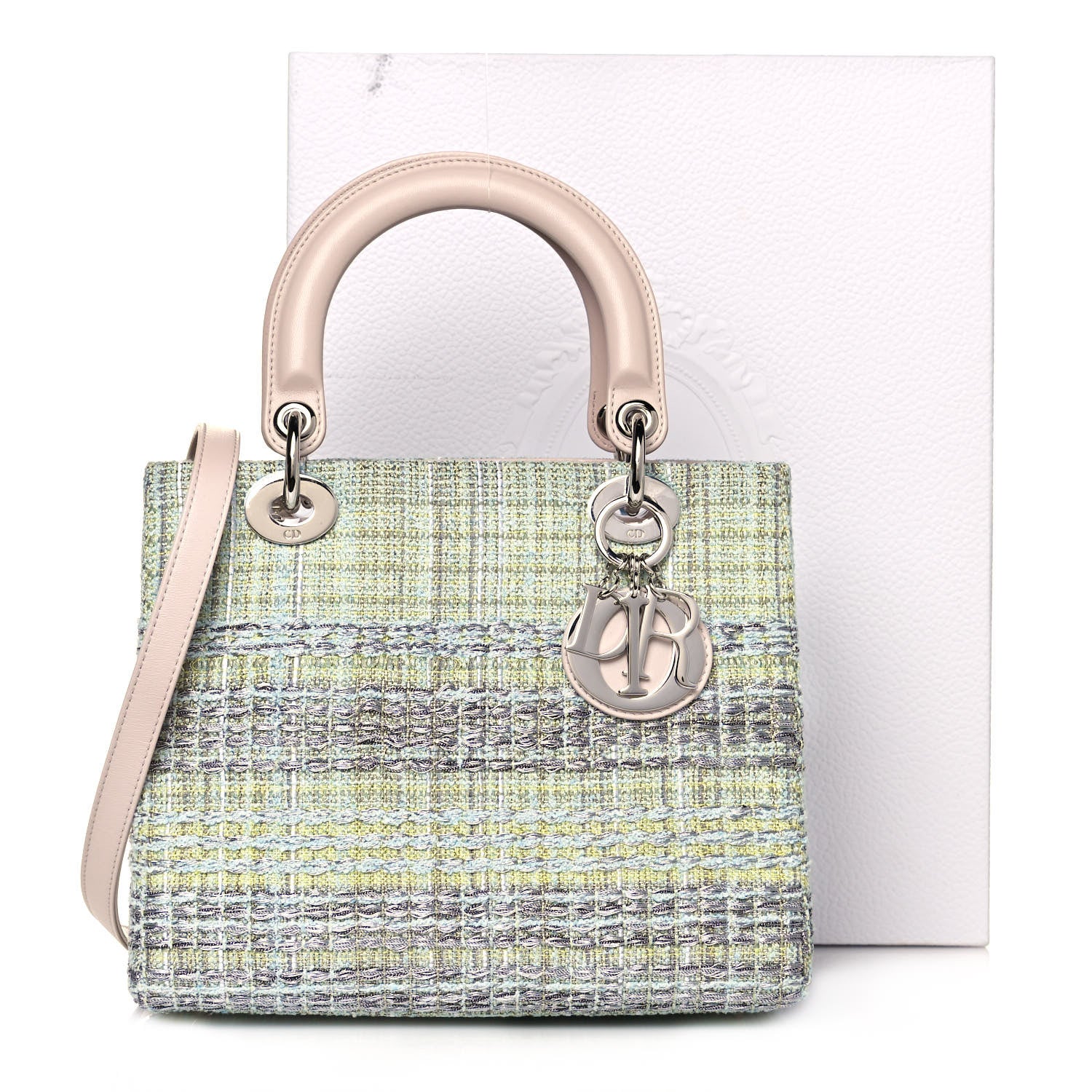 Christian Dior Tweed Medium Lady Dior Green Multicolor 12 of 12