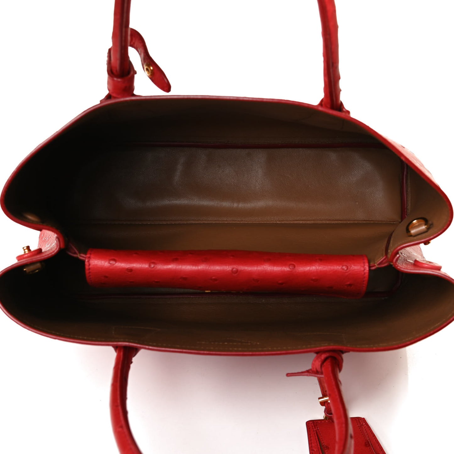 Ostrich Medium Double Bag Rosso