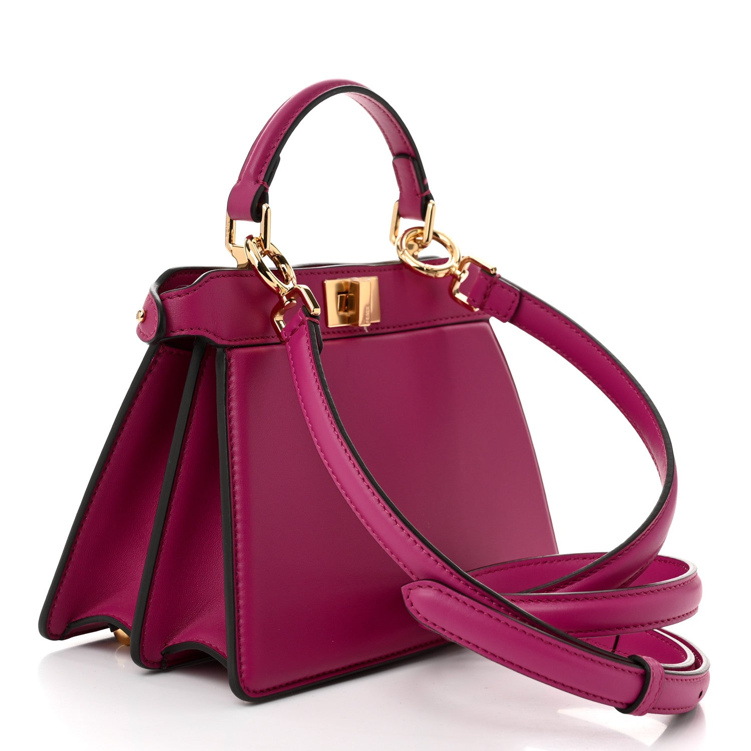 Fendi Shiny Nappa Petite Peekaboo I SEE U Satchel Ciclamino Pilar
