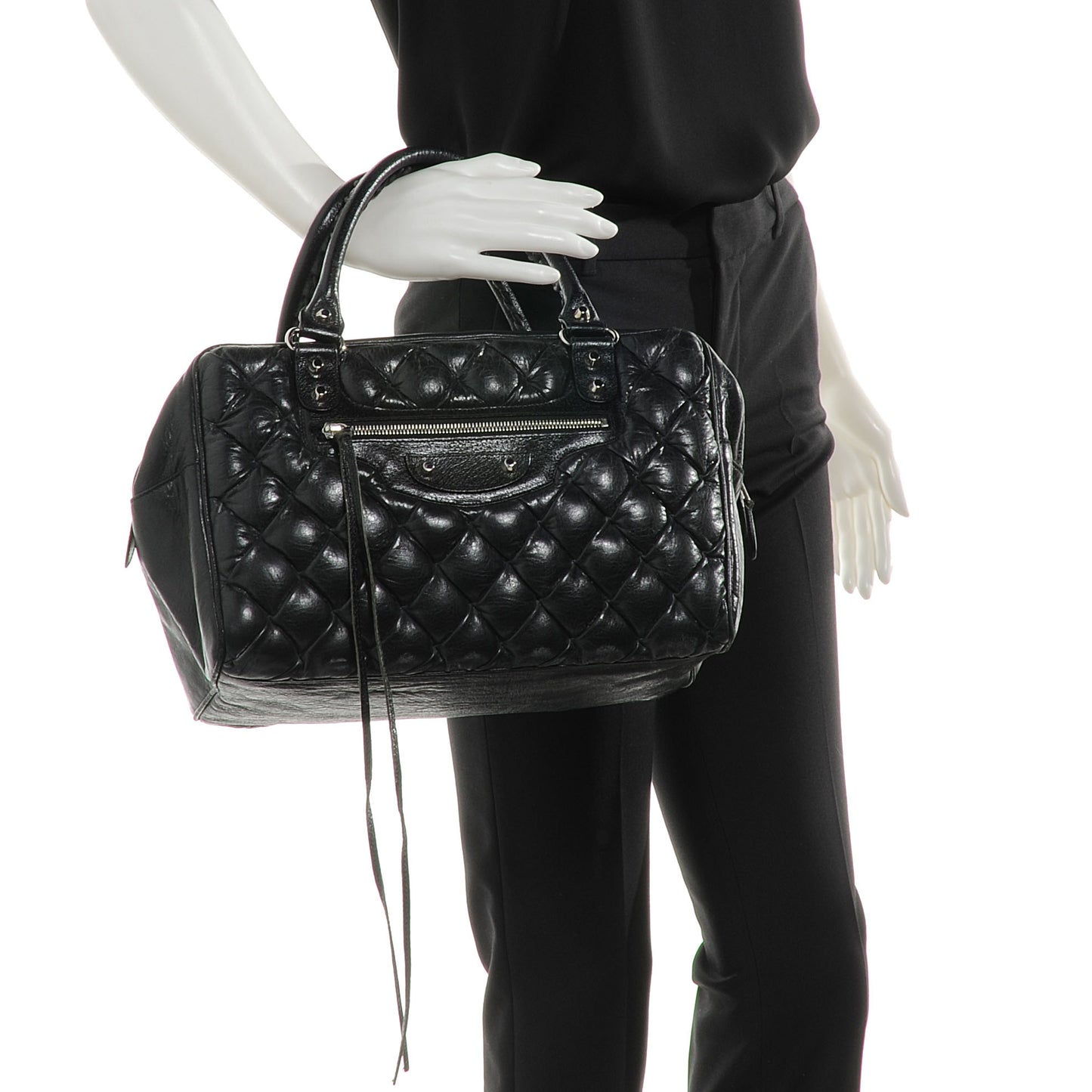 Chevre Quilted Matelasse MM Black