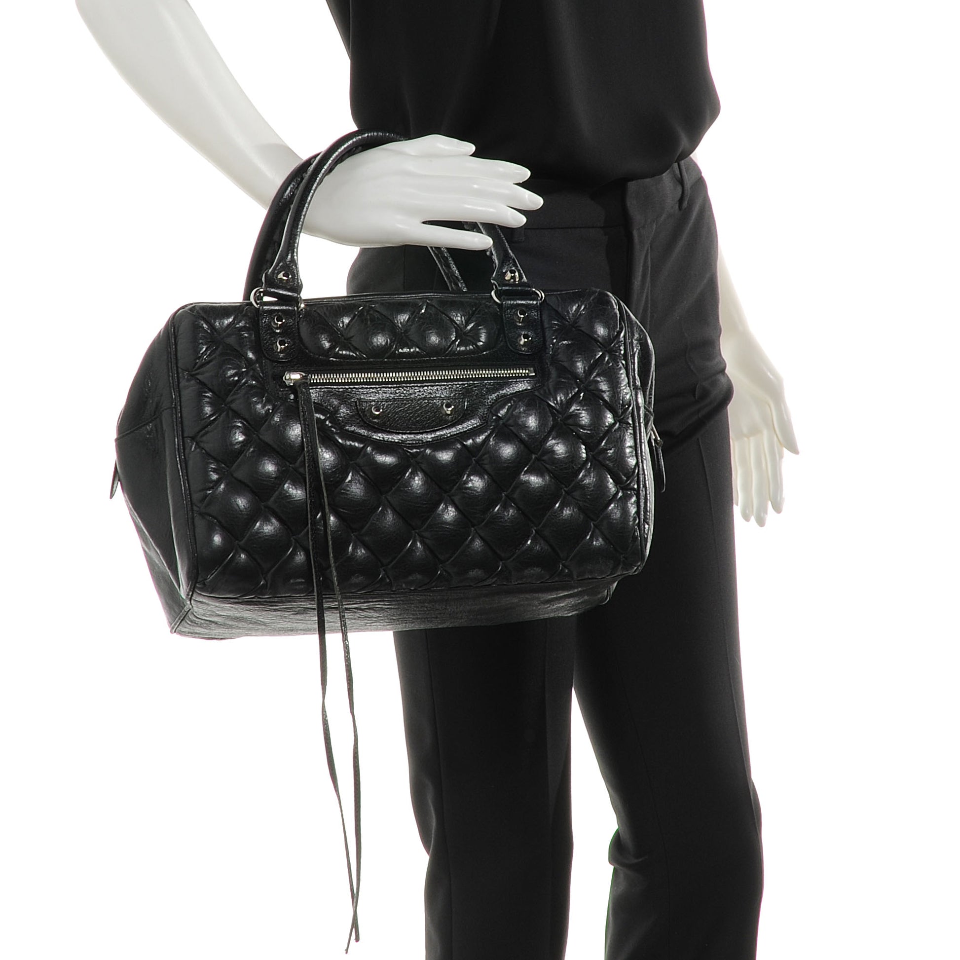 Balenciaga Chevre Quilted Matelasse MM Black 2 of 7