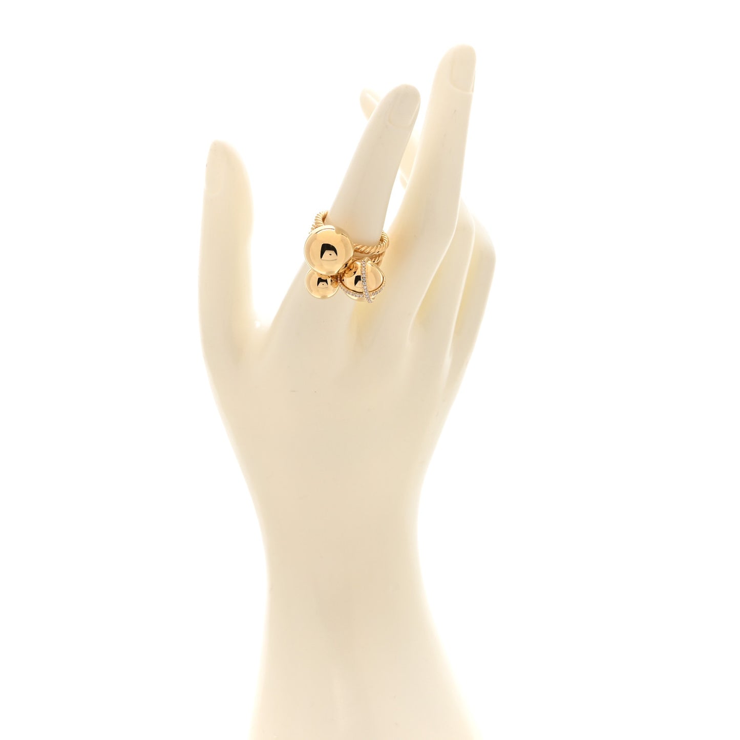 18K Yellow Gold Diamond Solari Cluster Ring 54 6.75