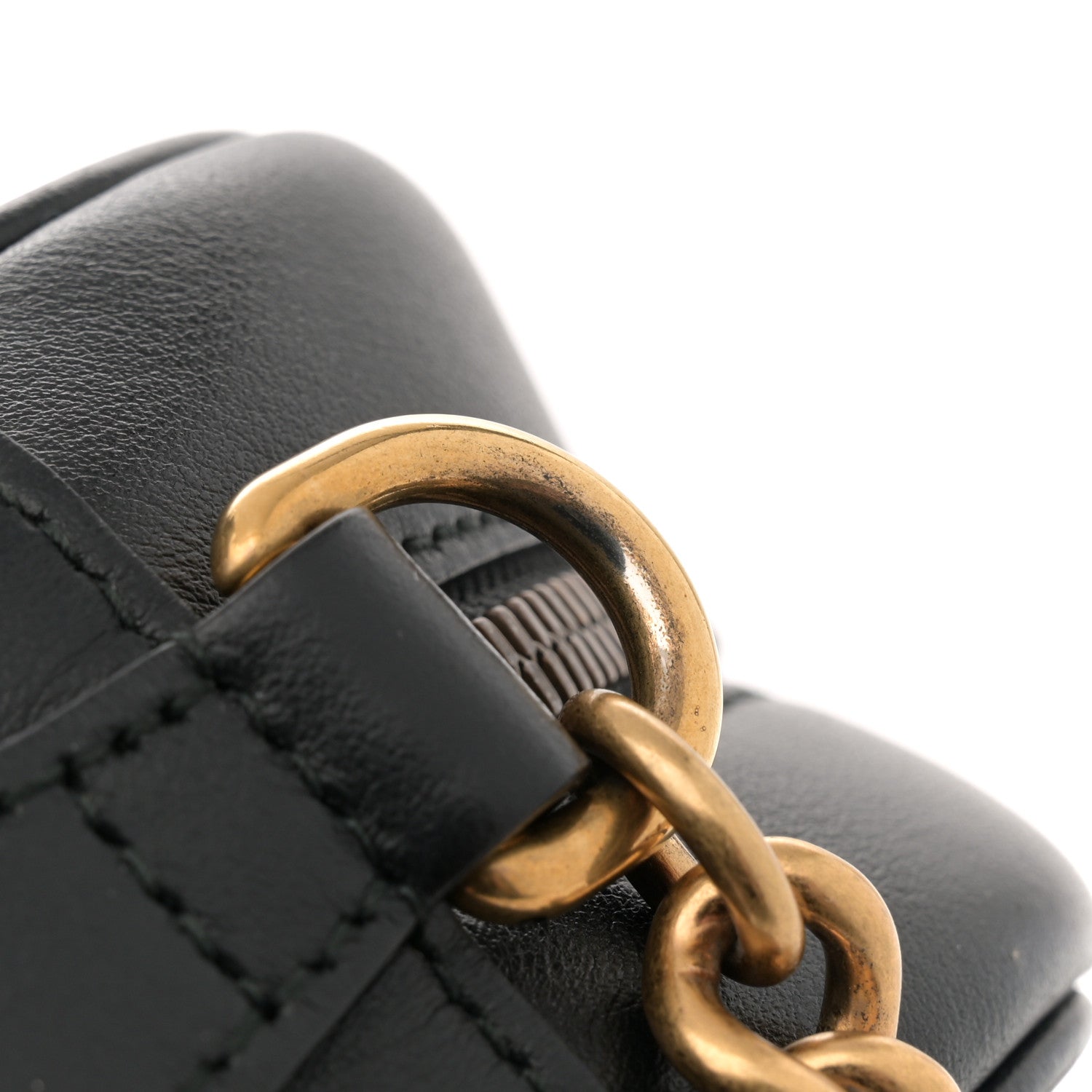 Gucci Calfskin Matelasse Small GG Marmont Chain Shoulder Bag Black 11 of 12