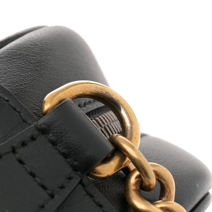 Gucci Calfskin Matelasse Small GG Marmont Chain Shoulder Bag Black 11 of 12