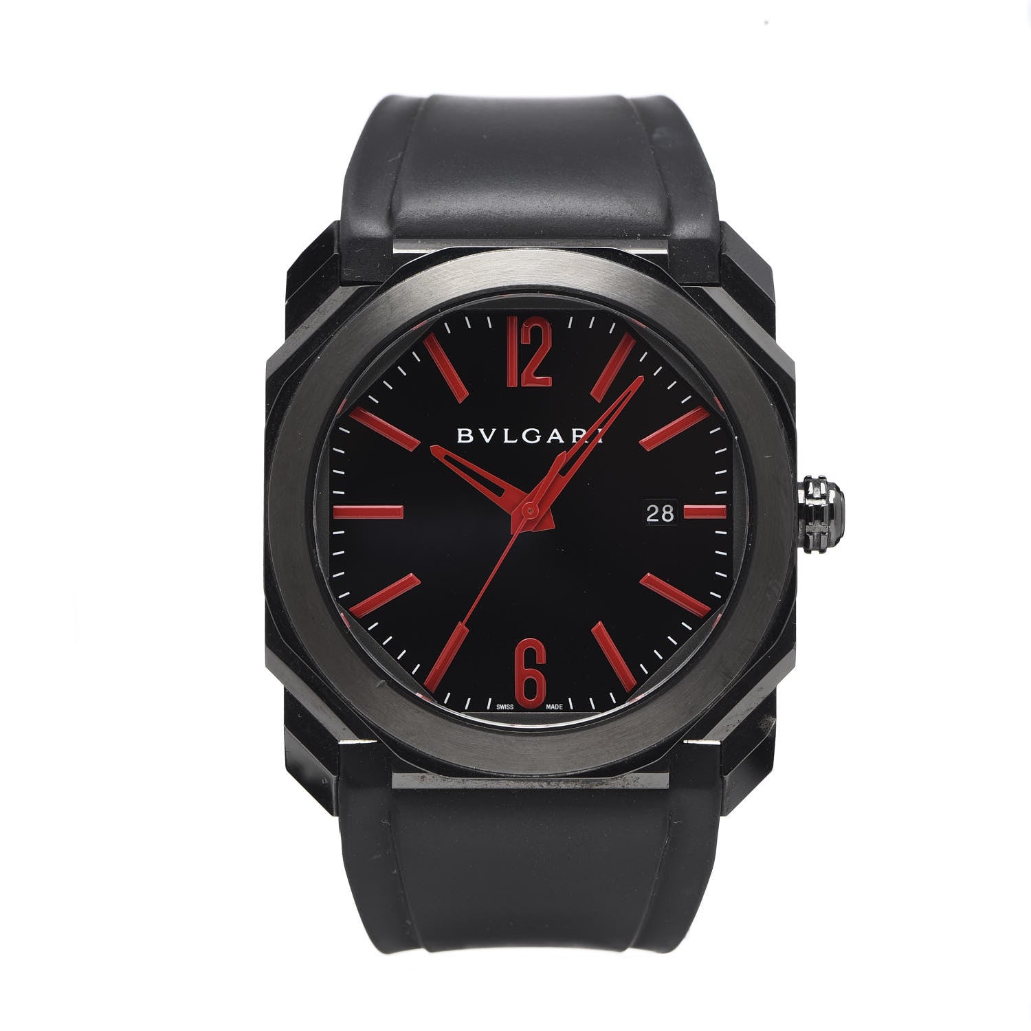 Bulgari DLC Stainless Steel 41mm Octo L'Originale Automatic Watch Black 1 of 8