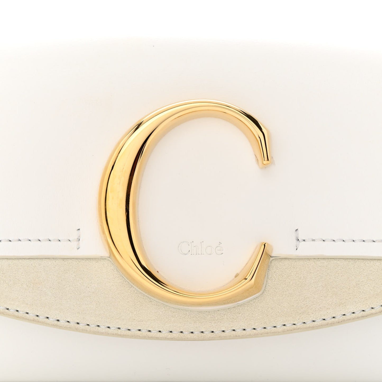 Calfskin Suede C Belt Bag Brilliant White
