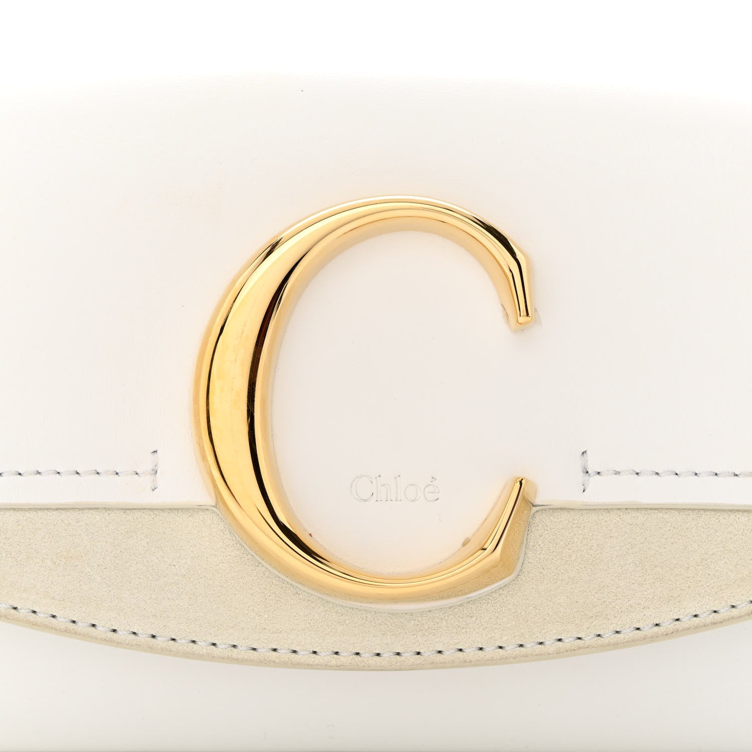 Chloe Calfskin Suede C Belt Bag Brilliant White 8 of 10