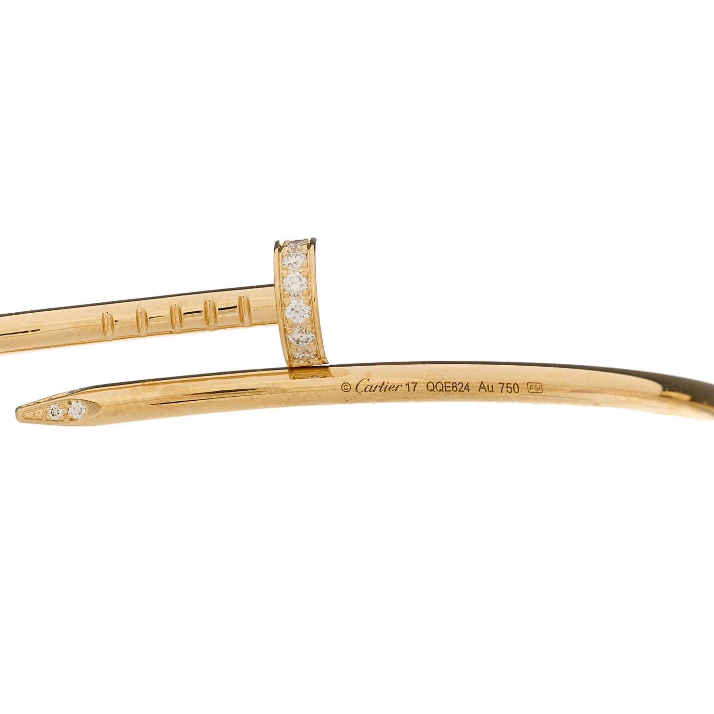 18K Yellow Gold Diamond Small Juste Un Clou Bracelet 17