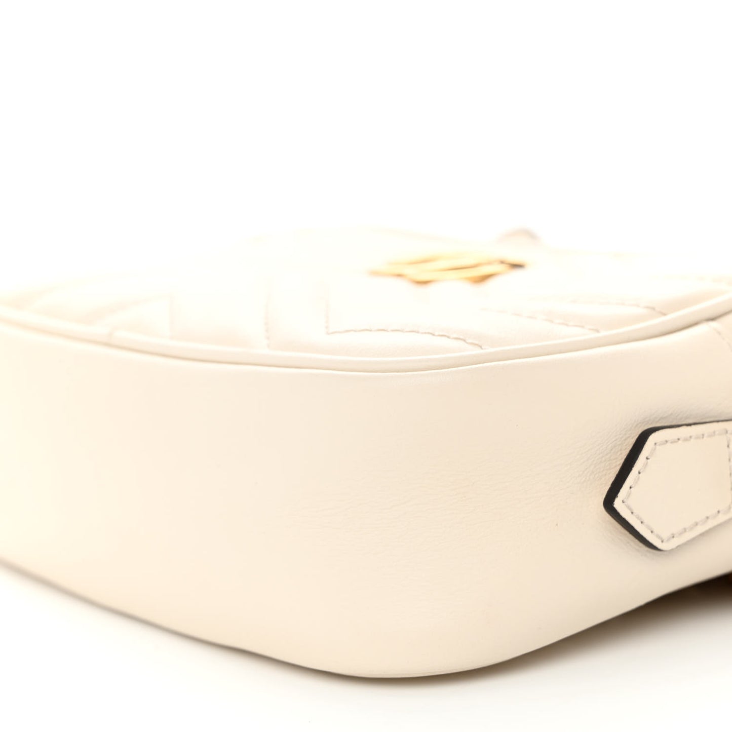 Calfskin Matelasse Mini GG Marmont Chain Shoulder Bag White