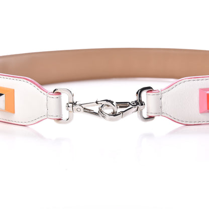 Fendi Vitello Dolce Plexiglass Bi-Color Studded Strap You White Ice Cuoio Multicolor 3 of 9